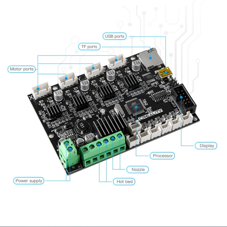 Creality Ender-3 / 3Pro Noiseless Motherboard 3D Printer Part Accessories - Parts by Creality | Online Shopping South Africa | PMC Jewellery | Buy Now Pay Later Mobicred