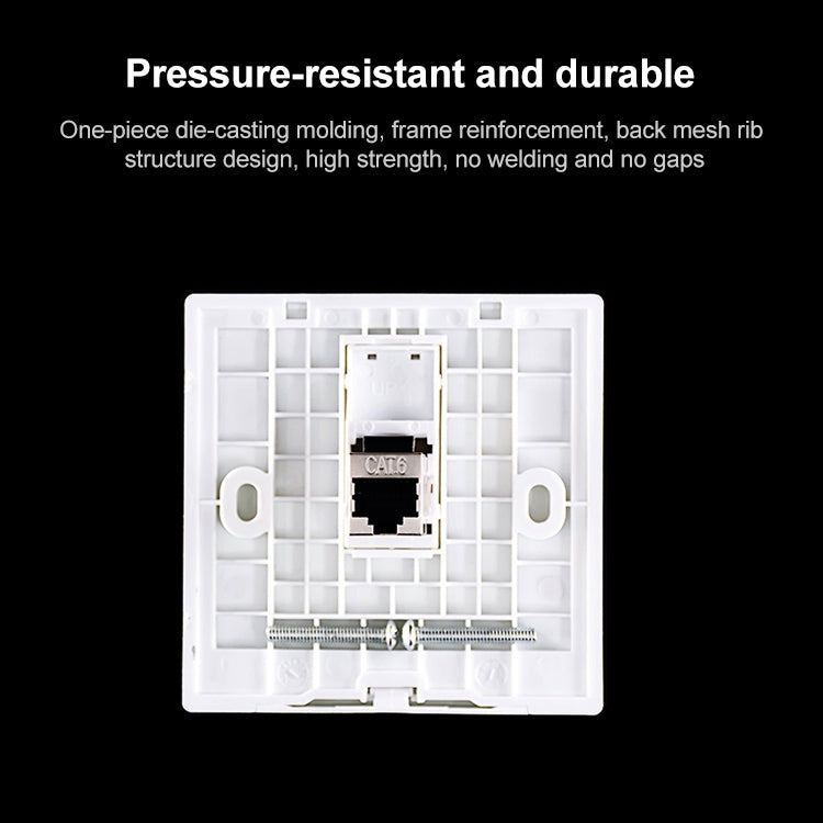 CAT.6 Shielded Pass-through Network Module, Dual Ports Panel + Shielded Pass-through + Telephone Socket (Gold) - Lan Cable and Tools by PMC Jewellery | Online Shopping South Africa | PMC Jewellery | Buy Now Pay Later Mobicred