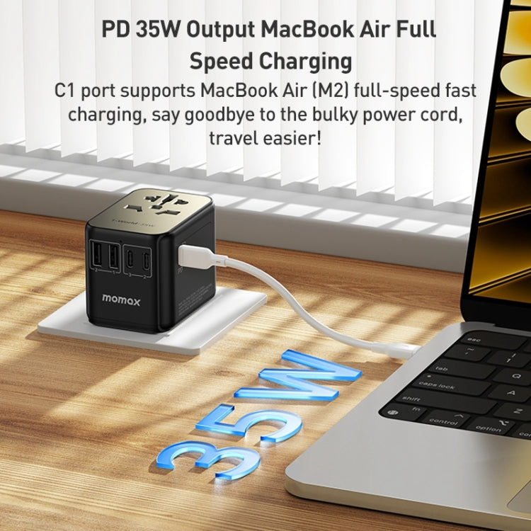 MOMAX 1-World UA9 PD 35W Fast Charger Power Adapter (Gold) - free shipping - PMC TechLife - Order now!