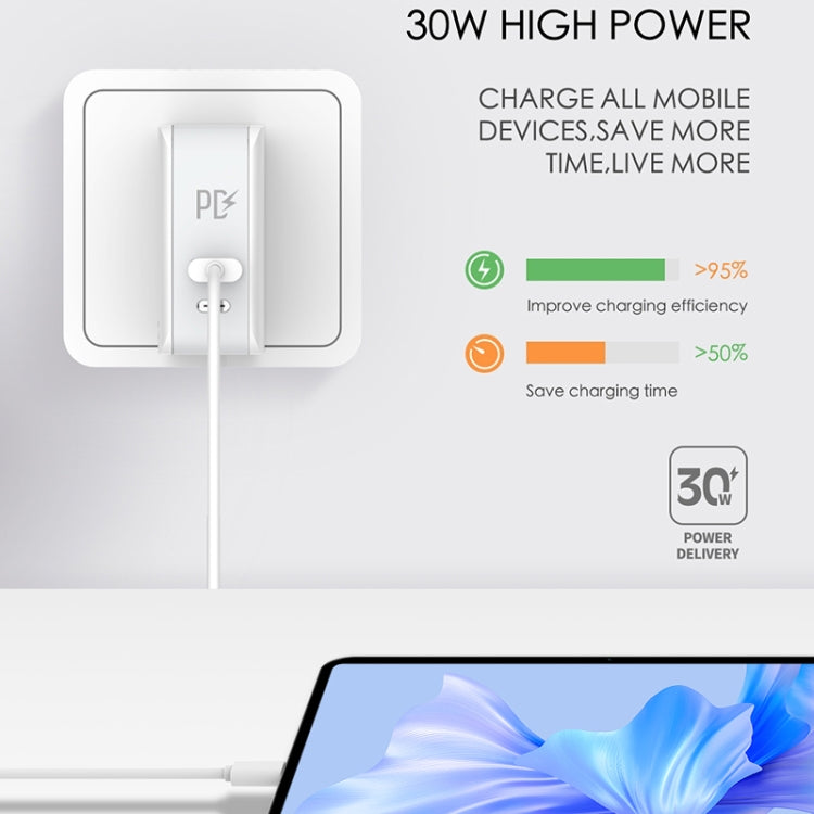 LDNIO A4403C 30W PD + Auto-id Foldable Fast Travel Charger with 1m USB-C / Type-C Cable, UK Plug - free shipping - PMC TechLife - Order now!