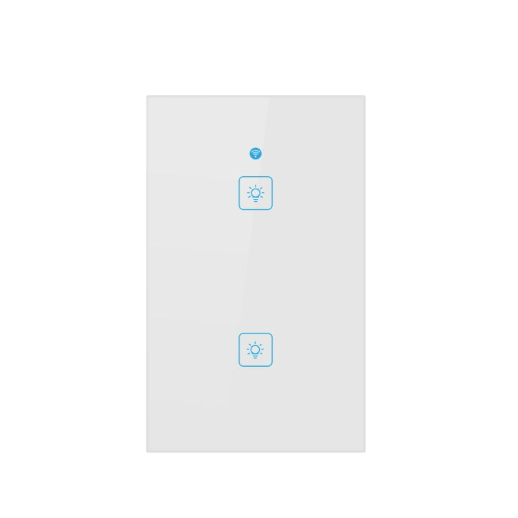 WS-US-02 EWeLink APP & Touch Control 2A 2 Gangs Tempered Glass Panel Smart Wall Switch, AC 90V-250V, US Plug - Smart Socket by PMC Jewellery | Online Shopping South Africa | PMC Jewellery | Buy Now Pay Later Mobicred