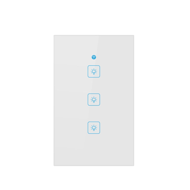 WS-US-03 EWeLink APP & Touch Control 2A 3 Gangs Tempered Glass Panel Smart Wall Switch, AC 90V-250V, US Plug - Smart Socket by PMC Jewellery | Online Shopping South Africa | PMC Jewellery | Buy Now Pay Later Mobicred