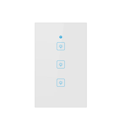 WS-US-03 EWeLink APP & Touch Control 2A 3 Gangs Tempered Glass Panel Smart Wall Switch, AC 90V-250V, US Plug - Smart Socket by PMC Jewellery | Online Shopping South Africa | PMC Jewellery | Buy Now Pay Later Mobicred