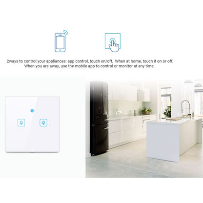 WS-UK-01 EWeLink APP & Touch Control 2A 1 Gang Tempered Glass Panel Smart Wall Switch, AC 90V-250V, UK Plug - Smart Socket by PMC Jewellery | Online Shopping South Africa | PMC Jewellery | Buy Now Pay Later Mobicred