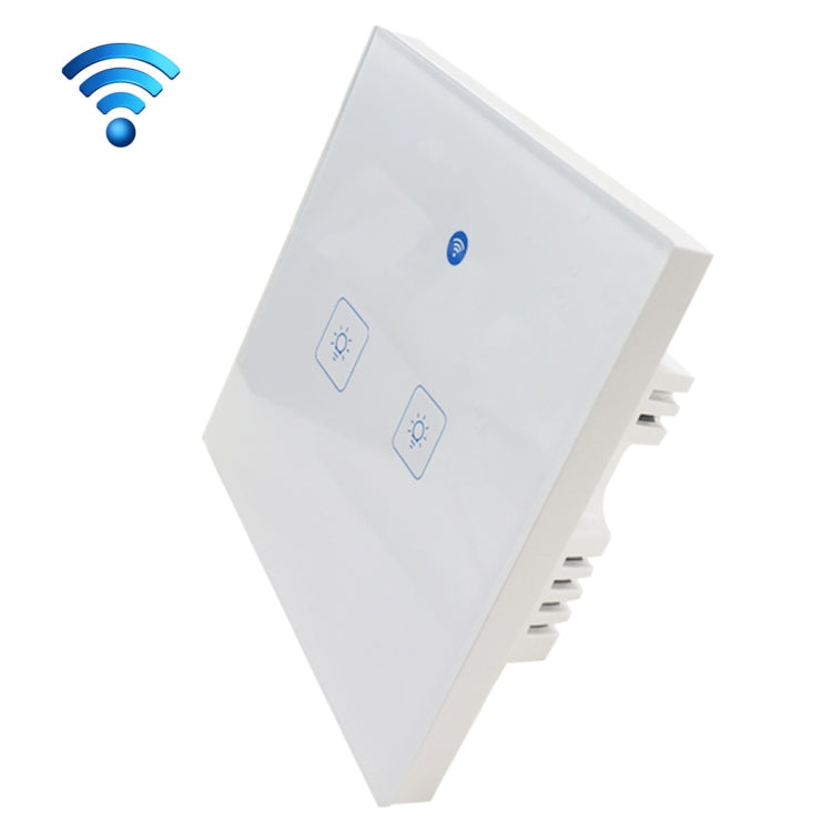 WS-UK-02 EWeLink APP & Touch Control 2A 2 Gangs Tempered Glass Panel Smart Wall Switch, AC 90V-250V, UK Plug - Smart Socket by PMC Jewellery | Online Shopping South Africa | PMC Jewellery | Buy Now Pay Later Mobicred