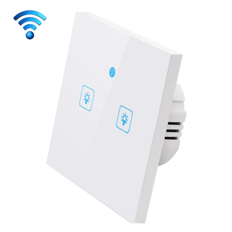 WS-EU-02 EWeLink APP & Touch Control 2A 2 Gangs Tempered Glass Panel Smart Wall Switch, AC 90V-250V, EU Plug - Smart Socket by PMC Jewellery | Online Shopping South Africa | PMC Jewellery | Buy Now Pay Later Mobicred