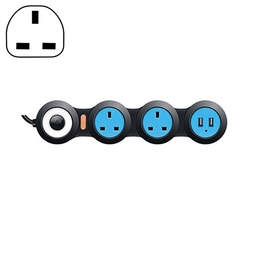 Charging Plug-in Wiring Board Creative Rotary Towline Board 13A Deformed Socket with USB, UK Plug, 3-Bit Socket(Black) - Extension Socket by PMC Jewellery | Online Shopping South Africa | PMC Jewellery | Buy Now Pay Later Mobicred