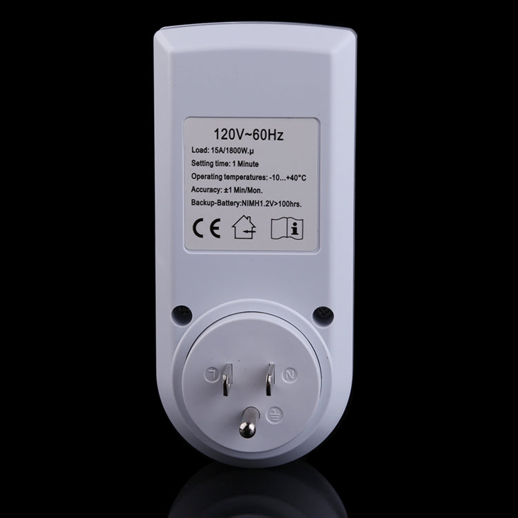 AC 120V Smart Home Plug-in Programmable LCD Display Clock Summer Time Function 12/24 Hours Changeable Timer Switch Socket, US Plug - Energy Saving Timer Socket by PMC Jewellery | Online Shopping South Africa | PMC Jewellery | Buy Now Pay Later Mobicred