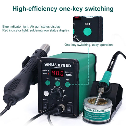 YIHUA 8786D 2 in 1 AC 220V LED Display Adjustable Temperature Hot Air Gun + Solder Station & Soldering Iron - Heat Guns by PMC Jewellery | Online Shopping South Africa | PMC Jewellery | Buy Now Pay Later Mobicred