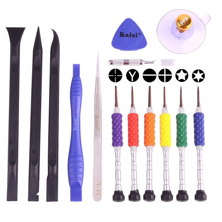 K-T3601 14 in 1 (6 x Screwdriver + 1 x Tweezers + 1 x Stainless Steel Spudger + 1 x Anti-static Spudger + 3 x 146 Spudger + 1 x Suction Sucker + 1 x Triangle Opener) Profession Multi-purpose Opening Tool Set for iPhone, Samsung, Xiaomi and More Phones - Tool Kits by Kaisi | Online Shopping South Africa | PMC TechLife | Buy Now Pay Later Mobicred