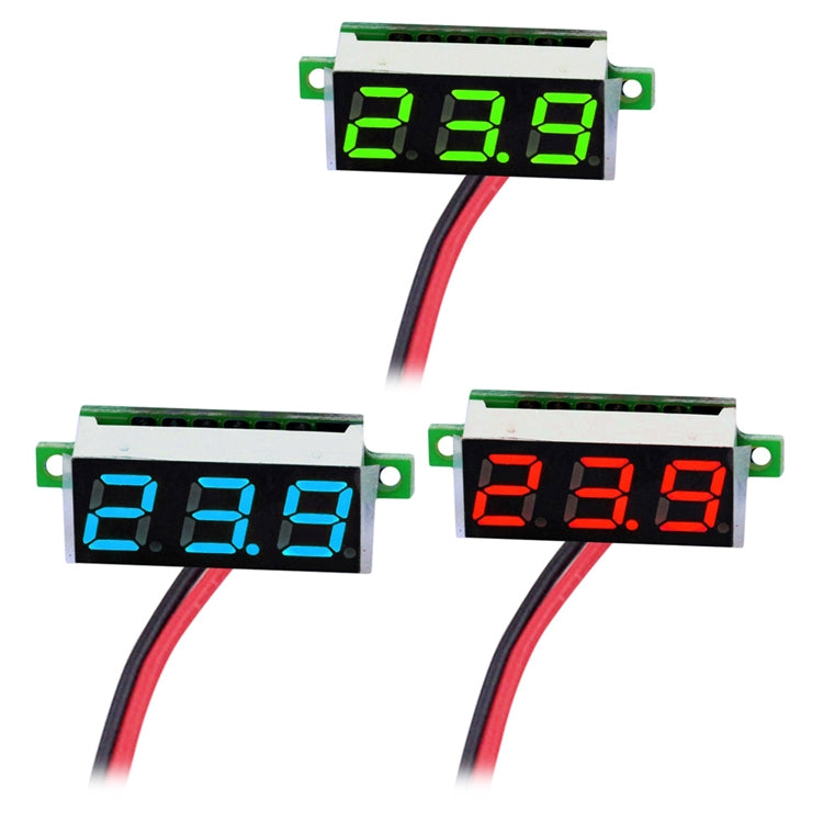 10 PCS 0.36 inch 2 Wires Digital Voltage Meter, Color Light Display, Measure Voltage: DC 2.5-30V (Red) - Current & Voltage Tester by PMC Jewellery | Online Shopping South Africa | PMC Jewellery | Buy Now Pay Later Mobicred