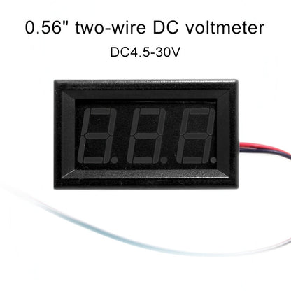 10 PCS 0.56 inch 2 Terminal Wires Digital Voltage Meter with Shell, Color Light Display, Measure Voltage: DC 4.5-30V (Red) - Current & Voltage Tester by PMC Jewellery | Online Shopping South Africa | PMC Jewellery | Buy Now Pay Later Mobicred