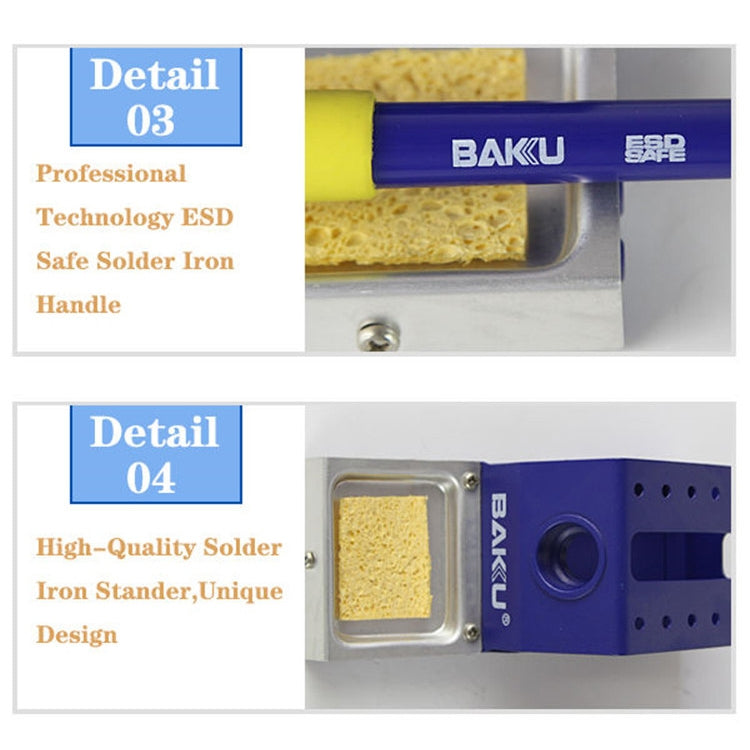 BAKU BK-601D AC 110V LED Display 2 in 1 Hot Air Gun Soldering Iron Soldering Station - free shipping - PMC TechLife - Order now!