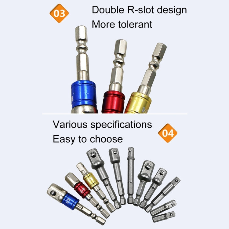 3 PCS/Set Socket Bit Extension Bar Hex Shank Adapter Drill Nut Driver Power Drill Bit(1/4, 3/8, 1/2 inch), Length:65-73mm - Hex Key & Spanner by PMc TechLife | Online Shopping South Africa | PMc TechLife | Buy Now Pay Later Mobicred