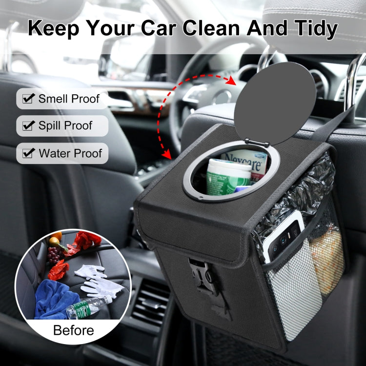 FUNADD Portable Folding Car Back Seat Hook Garbage Can Car Storage Box (Black) - Seat Accessories by FunAdd | Online Shopping South Africa | PMC TechLife | Buy Now Pay Later Mobicred