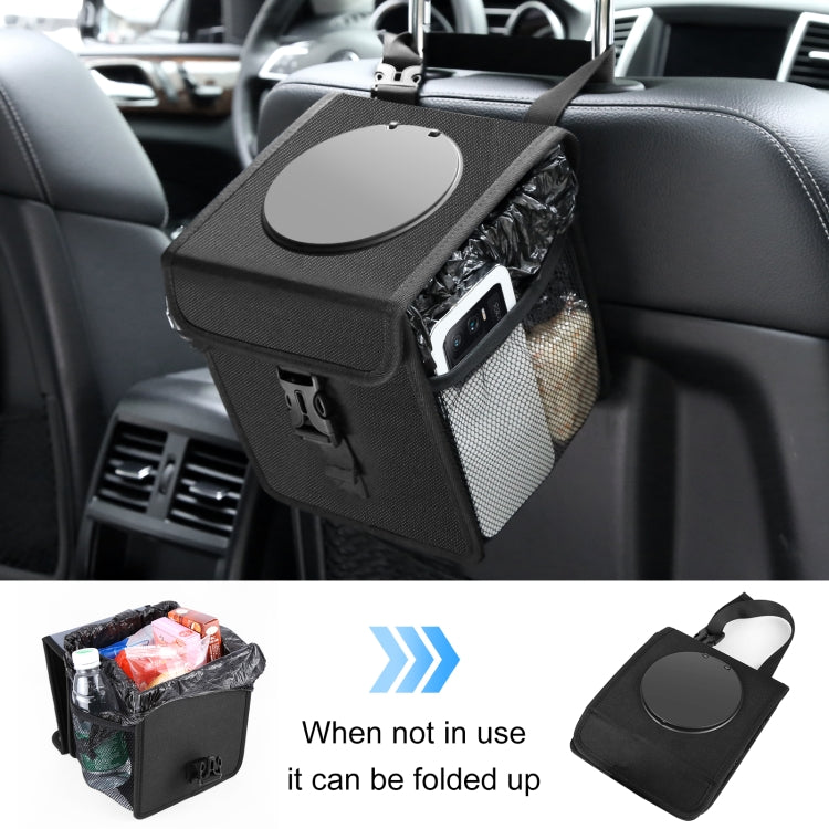 FUNADD Portable Folding Car Back Seat Hook Garbage Can Car Storage Box (Black) - Seat Accessories by FunAdd | Online Shopping South Africa | PMC TechLife | Buy Now Pay Later Mobicred