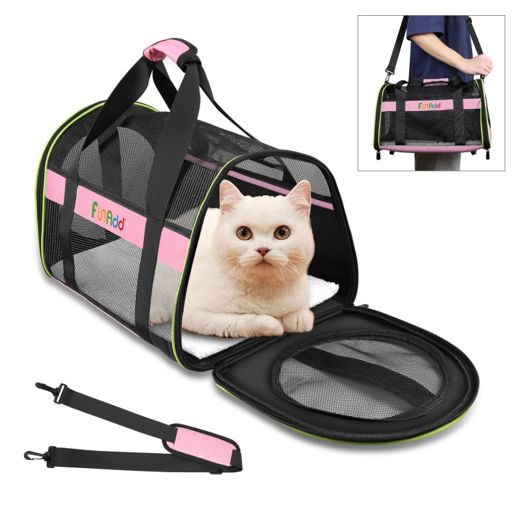 FUNADD Pet Travel Carrier Bag Shoulder Foldable Tote Bag(Pink) - Pet Storages & Bags by FunAdd | Online Shopping South Africa | PMC TechLife | Buy Now Pay Later Mobicred
