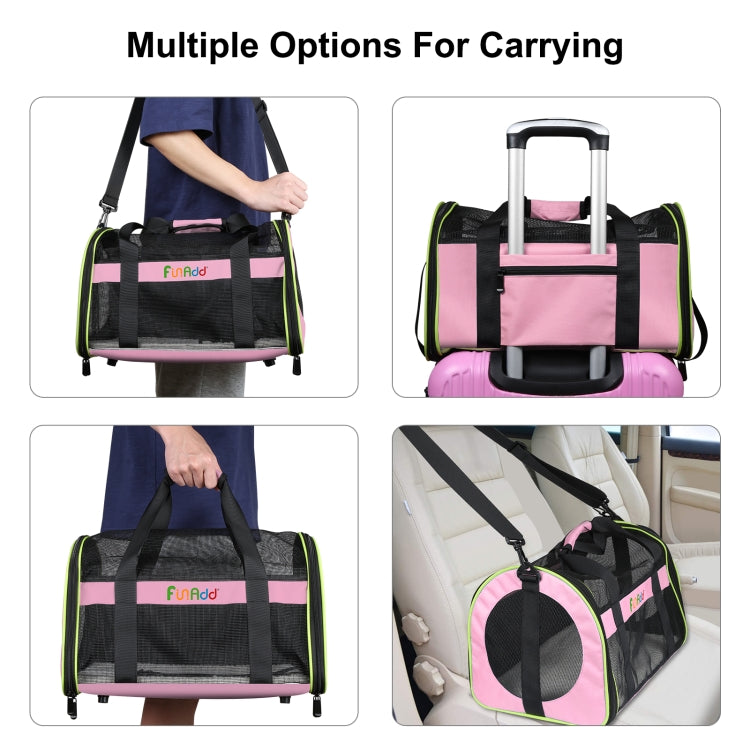 FUNADD Pet Travel Carrier Bag Shoulder Foldable Tote Bag(Pink) - Pet Storages & Bags by FunAdd | Online Shopping South Africa | PMC TechLife | Buy Now Pay Later Mobicred