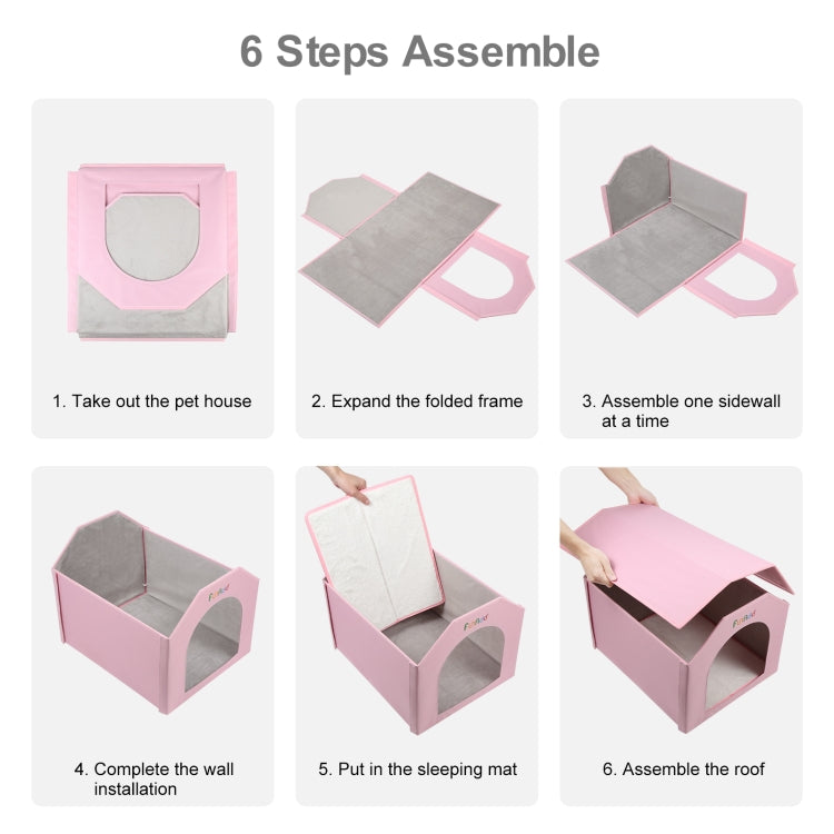 FUNADD Extra Large Folding Weatherproof Pet Houses with Removable Mat (Pink) - Pet Houses & Accessories by FunAdd | Online Shopping South Africa | PMC TechLife | Buy Now Pay Later Mobicred