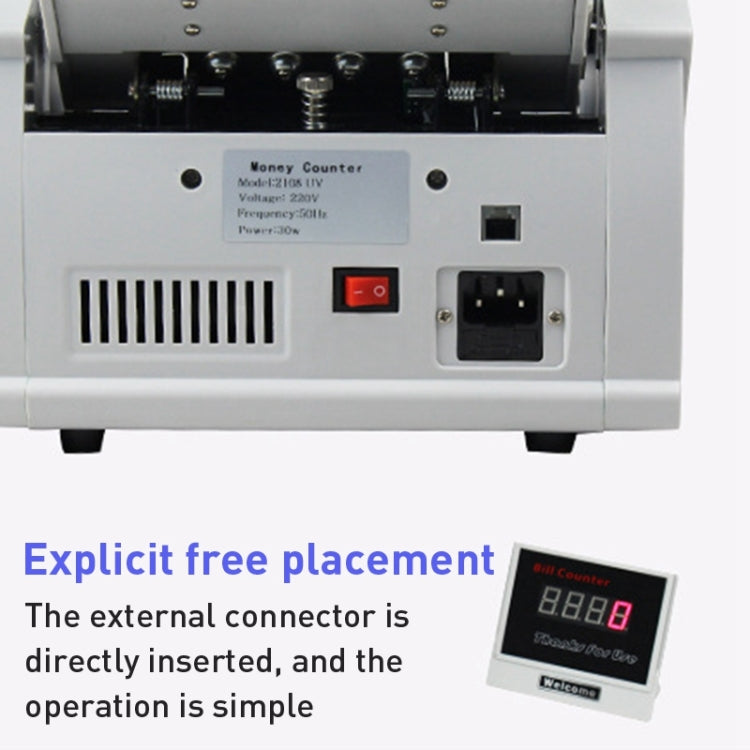 2108UV/IR 220V Multi-Currency Money Counter, Specification: US Plug - Currency Counter by PMC TechLife | Online Shopping South Africa | PMC TechLife | Buy Now Pay Later Mobicred