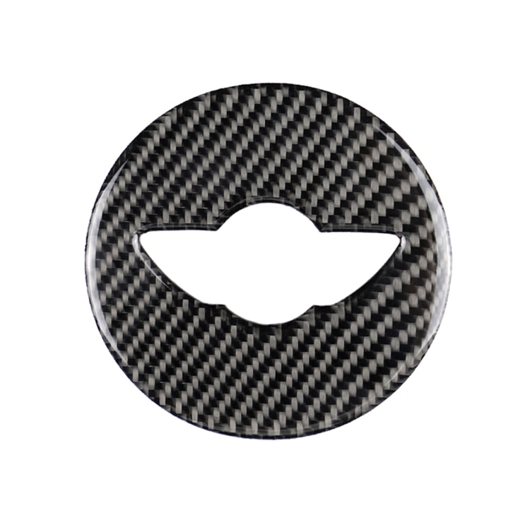 Car Steering Wheel F Chassis Logo Carbon Fiber Decorative Sticker for BMW Mini Cooper F55 / F56 / F60 / Countryman F60 - Car Interior Mouldings by PMC TechLife | Online Shopping South Africa | PMC TechLife | Buy Now Pay Later Mobicred