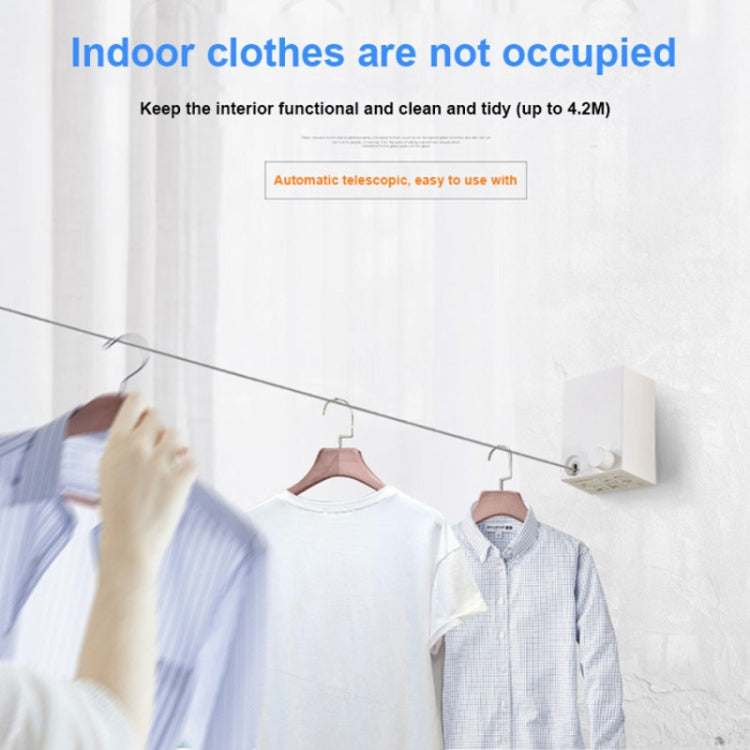 Retractable Indoor And Outdoor Clothes Wall Hanger Magic Drying Rack Balcony Bathroom Invisible Clothesline Wire Rope (Silver) - Shelf & Hooks by PMC TechLife | Online Shopping South Africa | PMC TechLife | Buy Now Pay Later Mobicred