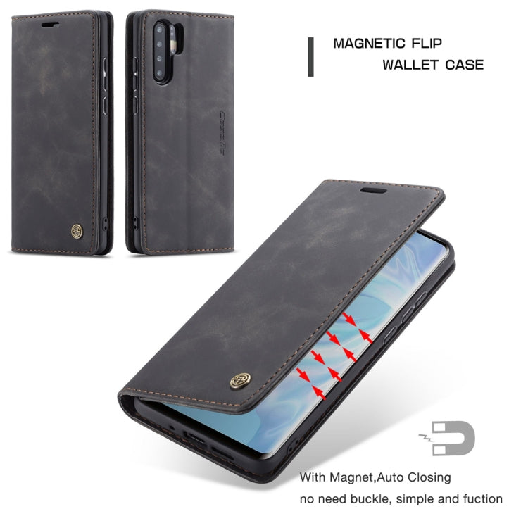 CaseMe-013 Multifunctional Retro Frosted Horizontal Flip Leather Case for Huawei P30 Pro, with Card Slot & Holder & Wallet (Black) - free shipping - PMC TechLife - Order now!
