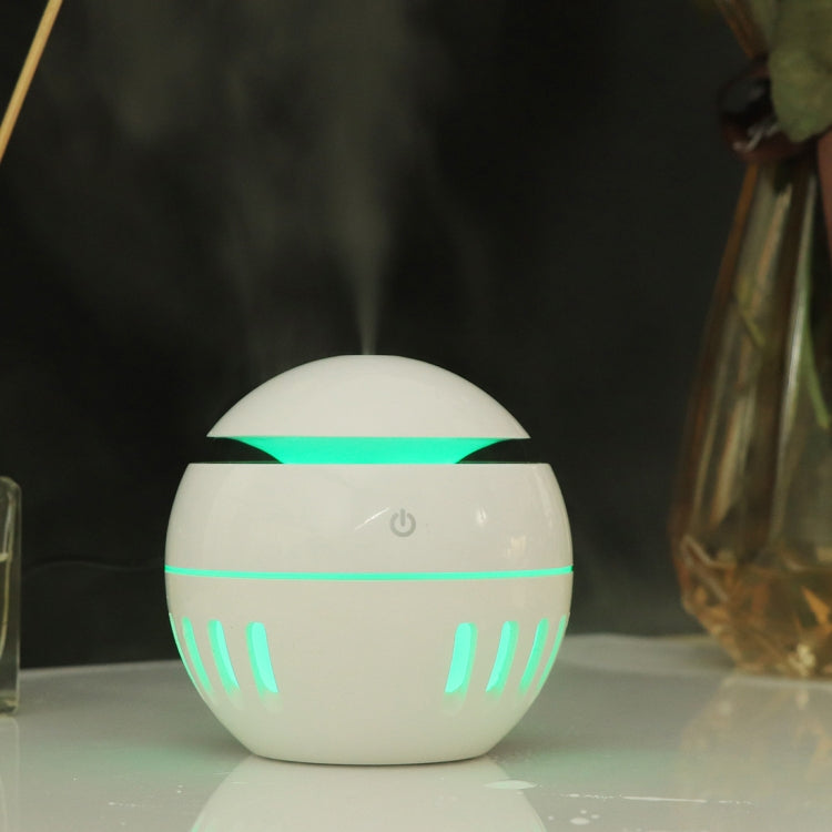Wood Grain USB Hollowed-out Humidifier Seven Color Aromatherapy Lamp Automatic Alcohol Sprayer with Remote Control(White-1) - free shipping - PMC TechLife - Order now!