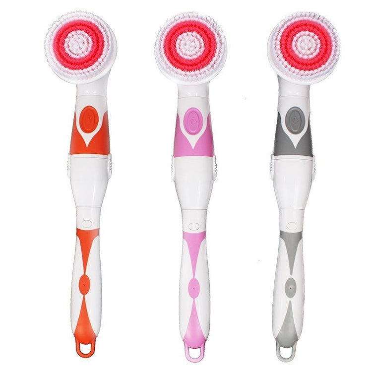 Multi-function Electric Waterproof Bath Cleansing Brush Long-handled Massage Brush, with 4 Brush Heads(Grey) - free shipping - PMc TechLife - Order now!