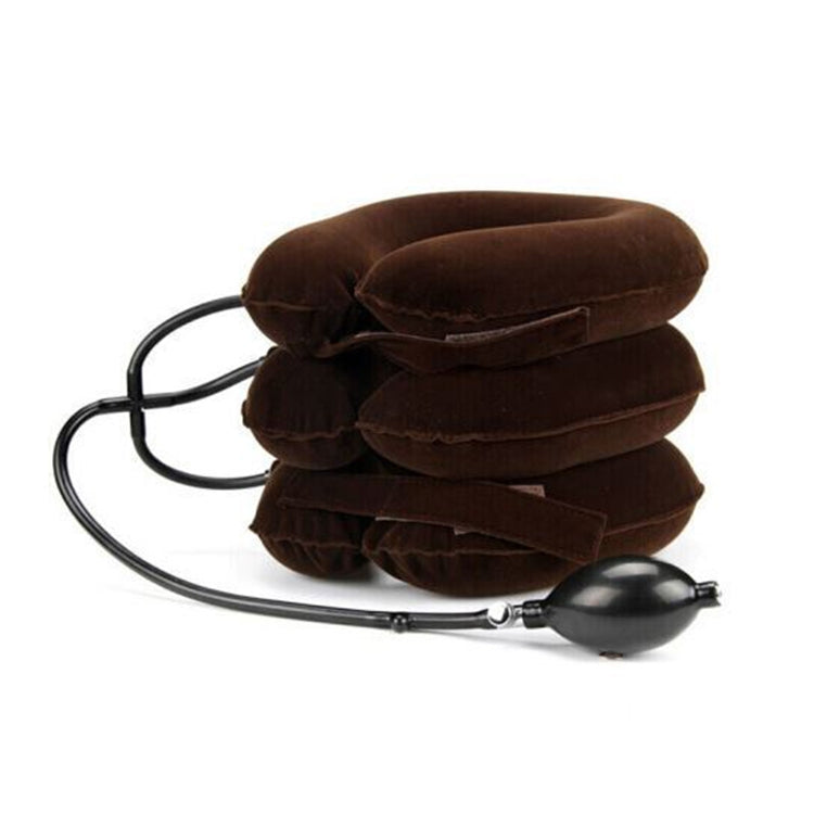 Household Full Cashmere Cervical Traction Instrument Neck Protection Inflatable Cervical Spine Massage Instrument (Coffee) - free shipping - PMC TechLife - Order now!