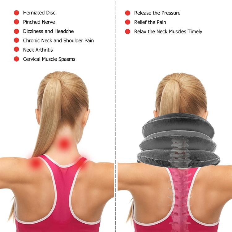 Household Full Cashmere Cervical Traction Instrument Neck Protection Inflatable Cervical Spine Massage Instrument (Purple) - free shipping - PMC TechLife - Order now!