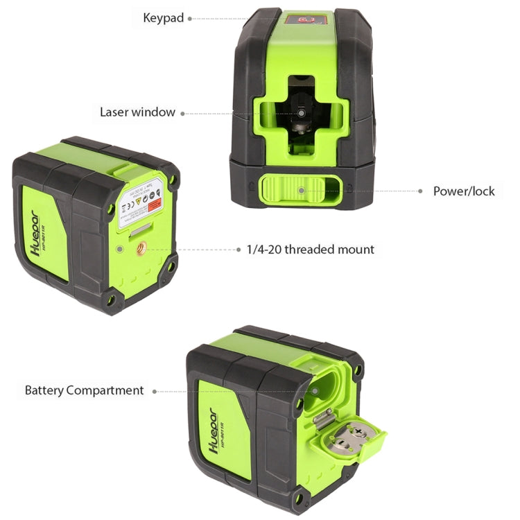 9011R 1V1H 20mW 2 Line Red Beam Laser Level Covering Walls and Floors (Red) - Laser Rangefinder by PMC TechLife | Online Shopping South Africa | PMC TechLife | Buy Now Pay Later Mobicred