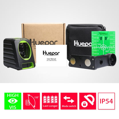 BOX-1G 1V1H 40mW & 10mW 2 Line Green Beam Laser Level Covering Walls and Floors (Green) - Laser Rangefinder by PMC Jewellery | Online Shopping South Africa | PMC Jewellery | Buy Now Pay Later Mobicred