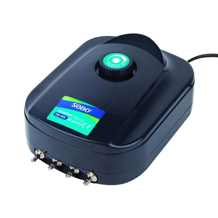 SOBO SB-988 12W 4 Outlets Adjustable Flow Silent Aquarium Air Pump Fish Tank Oxygen Air Pump - Air Pumps by PMC TechLife | Online Shopping South Africa | PMC TechLife