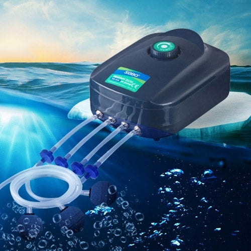 SOBO SB-988 12W 4 Outlets Adjustable Flow Silent Aquarium Air Pump Fish Tank Oxygen Air Pump - Air Pumps by PMC TechLife | Online Shopping South Africa | PMC TechLife