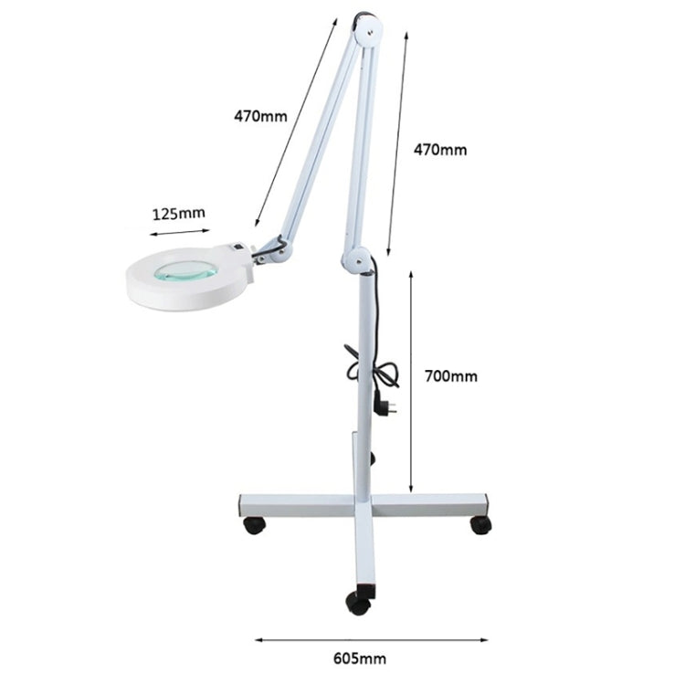 5X Foldable Swing Arm Desk Table Mount Magnifier with Lamp Light for Facial Tattoo Eyebrow Nail Salon Beauty, Cool White Light - free shipping - PMC TechLife - Order now!