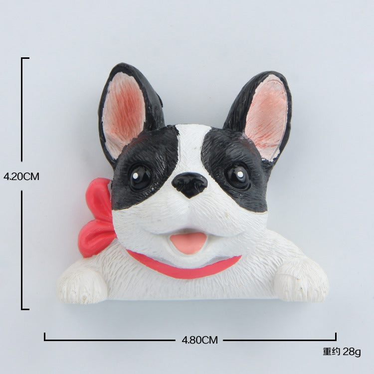 Home Decoration Originality French Bulldog Tie 3D Magnetic Buckle Fridge Paste - Fridge Magnets by PMC Jewellery | Online Shopping South Africa | PMC Jewellery | Buy Now Pay Later Mobicred