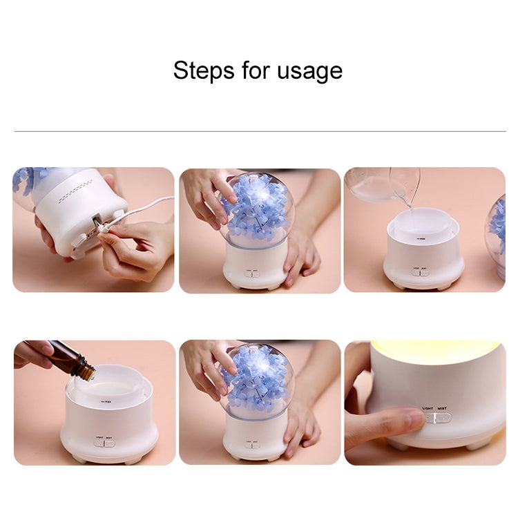 ML-824 100ML Gypsophila Flowers Aromatherapy Diffuser Air Humidifier with Colorful LED Light for Office / Home(Blue) - Air Purifiers & Accessories by PMC TechLife | Online Shopping South Africa | PMC TechLife | Buy Now Pay Later Mobicred