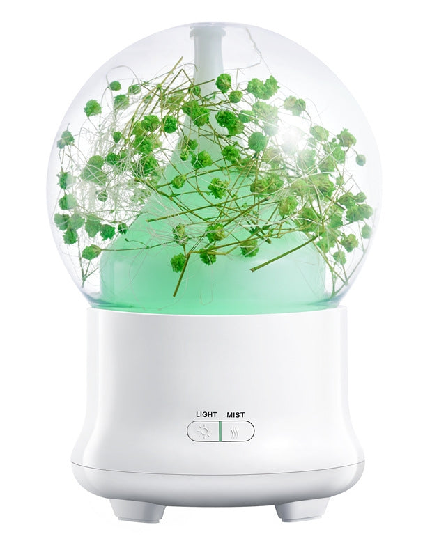 ML-824 100ML Gypsophila Flowers Aromatherapy Diffuser Air Humidifier with Colorful LED Light for Office / Home(Green) - Air Purifiers & Accessories by PMC TechLife | Online Shopping South Africa | PMC TechLife | Buy Now Pay Later Mobicred