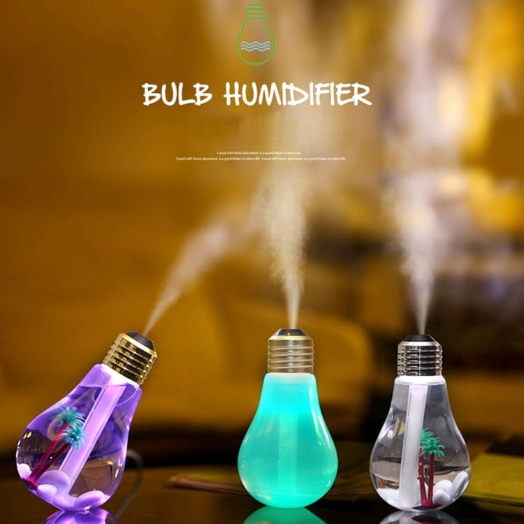 400ML Colorful Light Portable Bulb Shape Aromatherapy Air Purifier Humidifier for Home / Office / Car(Silver) - Air Purifiers & Accessories by PMC TechLife | Online Shopping South Africa | PMC TechLife | Buy Now Pay Later Mobicred