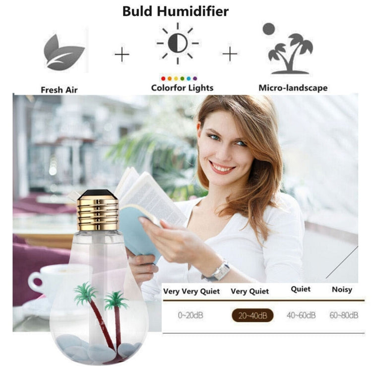 400ML Colorful Light Portable Bulb Shape Aromatherapy Air Purifier Humidifier for Home / Office / Car(Silver) - Air Purifiers & Accessories by PMC TechLife | Online Shopping South Africa | PMC TechLife | Buy Now Pay Later Mobicred