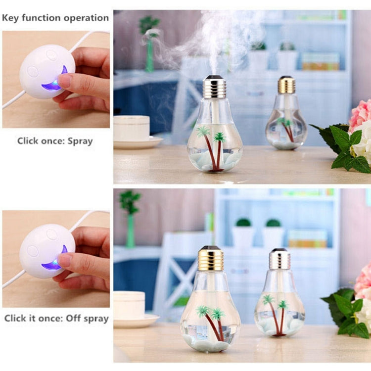 400ML Colorful Light Portable Bulb Shape Aromatherapy Air Purifier Humidifier for Home / Office / Car(Silver) - Air Purifiers & Accessories by PMC TechLife | Online Shopping South Africa | PMC TechLife | Buy Now Pay Later Mobicred
