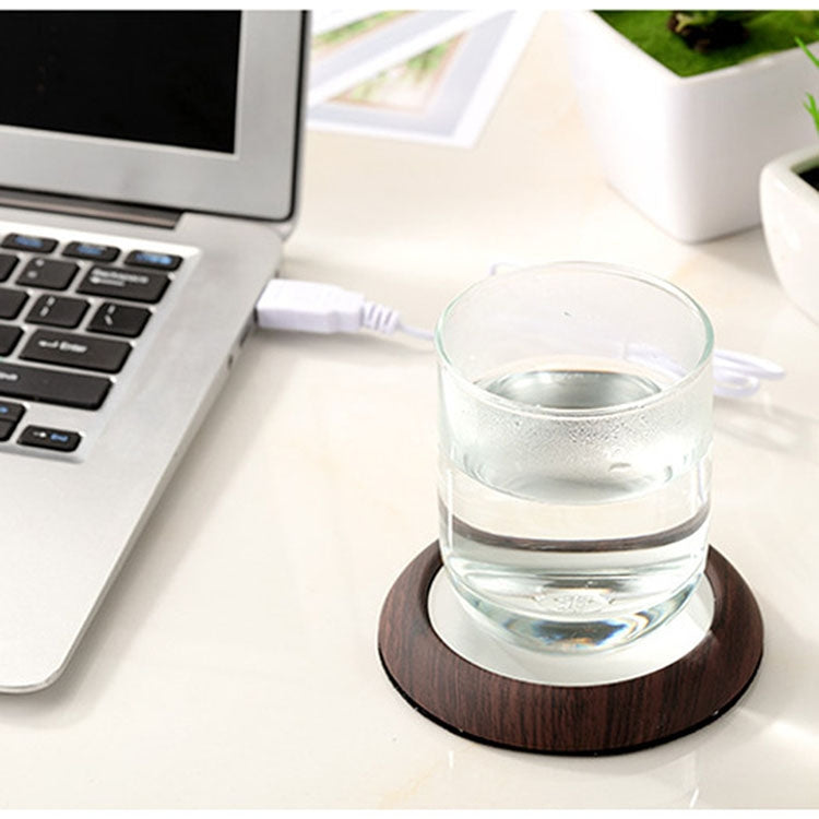 Wood Grain Marble Design USB Desktop Mug Cup Warmer Tea Coffee Drinks Heating Mat Pad, Random Color Delivery - USB Heater by PMC Jewellery | Online Shopping South Africa | PMC Jewellery | Buy Now Pay Later Mobicred