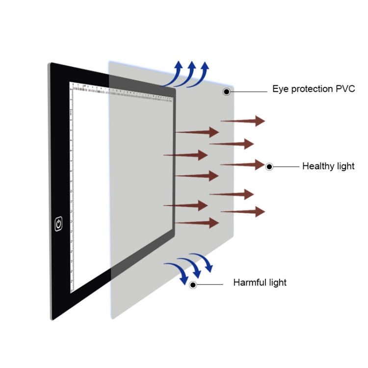 A4 Size LED Three Level of Brightness Dimmable Acrylic Copy Boards for Anime Sketch Drawing Sketchpad, with 1.5m USB Cable -  by PMC TechLife | Online Shopping South Africa | PMC TechLife | Buy Now Pay Later Mobicred