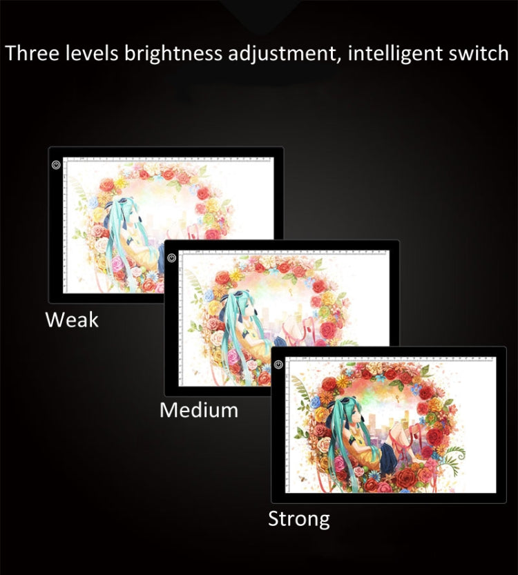 A4 Size 5W 5V LED Three Level of Brightness Dimmable Acrylic Copy Boards for Anime Sketch Drawing Sketchpad, with USB Cable & Plug, Size���240x360x5mm -  by PMC TechLife | Online Shopping South Africa | PMC TechLife | Buy Now Pay Later Mobicred