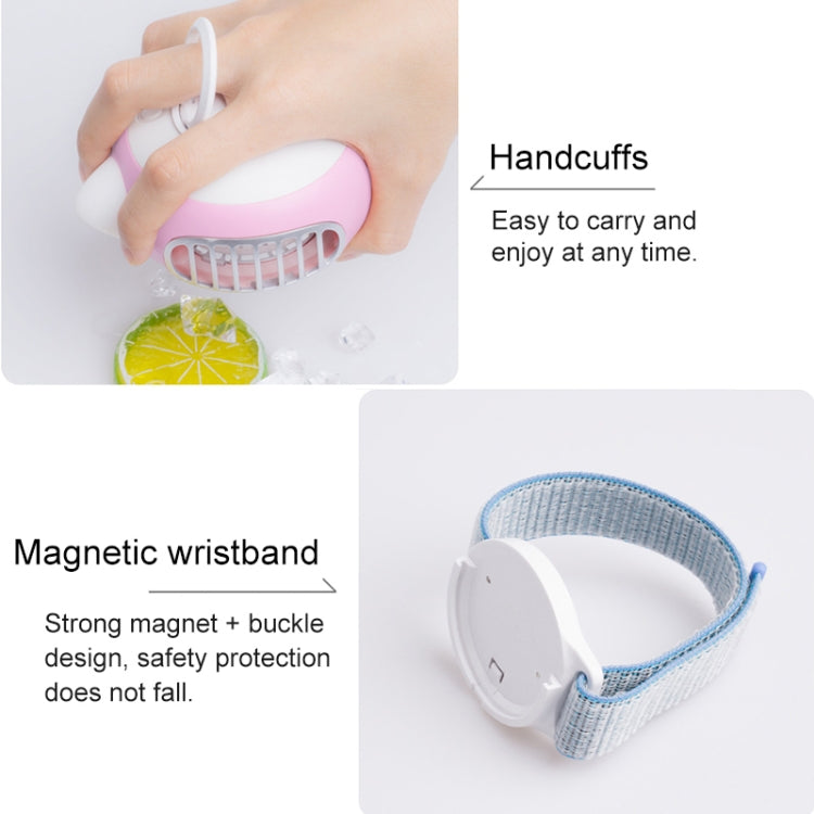 LORDNINO SBF003 3W USB Charging Portable Electric Fan with Magnetic Wristband, 3 Speed Control (Pink) - Electric Fans by PMC TechLife | Online Shopping South Africa | PMC TechLife | Buy Now Pay Later Mobicred