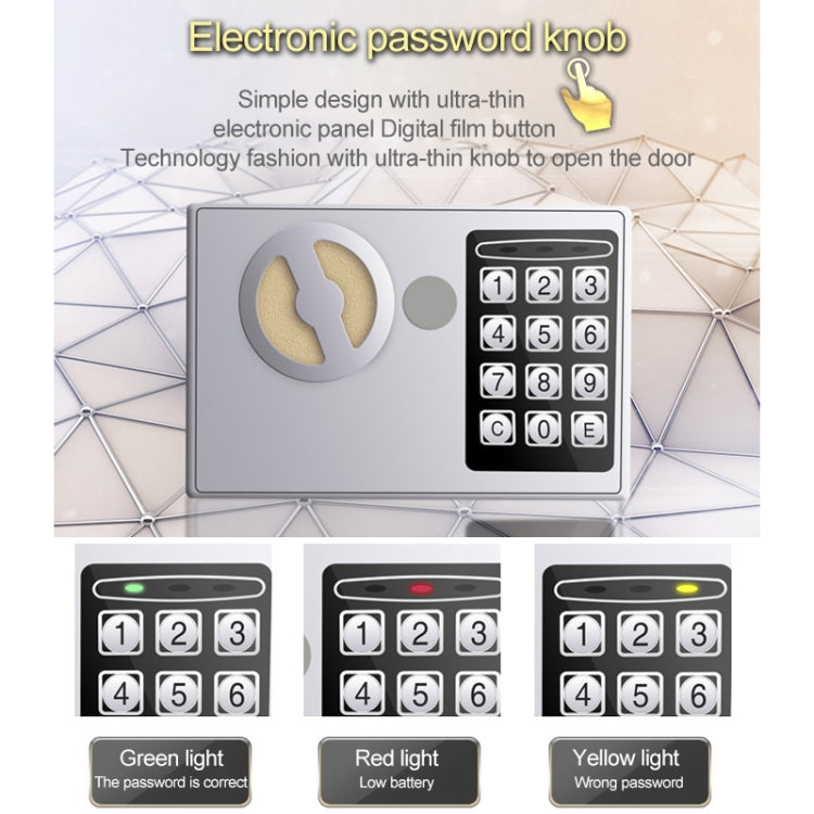 17E Home Mini Electronic Security Lock Box Wall Cabinet Safety Box without Coin-operated Function(White) - Safety Box by PMc TechLife | Online Shopping South Africa | PMc TechLife | Buy Now Pay Later Mobicred