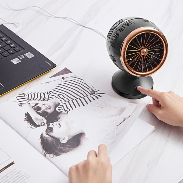 Portable Adjustable Mini USB Charging Air Convection Cycle Desktop Electric Fan Air Cooler, Support 2 Speed Control (Black Gold) - Electric Fans by PMC Jewellery | Online Shopping South Africa | PMC Jewellery | Buy Now Pay Later Mobicred