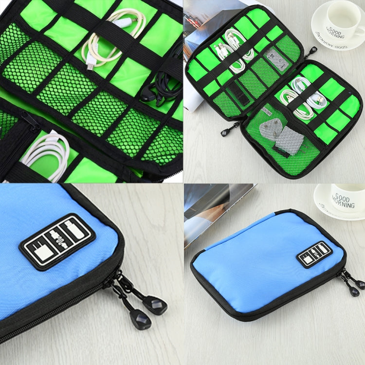 Portable Travel Organizer Storage Collection Bag Case Pouch Digital Gadget Electronic Accessories, Size: 25.7*18.5*1.2cm(Blue) - Storage Bags by PMC TechLife | Online Shopping South Africa | PMC TechLife | Buy Now Pay Later Mobicred