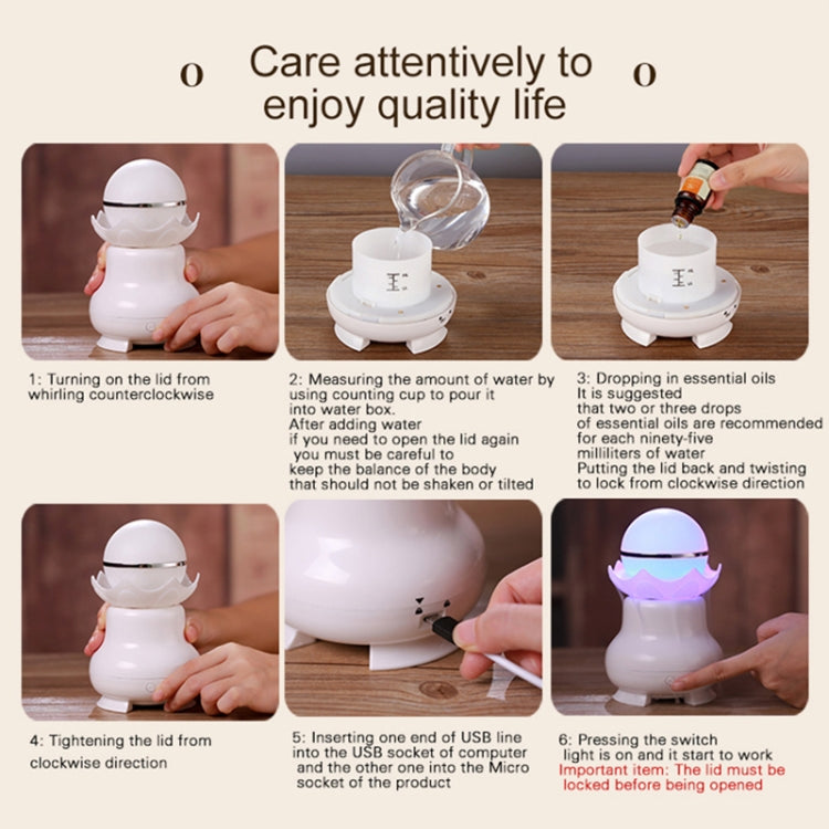 4W USB Charging Night Luminescent Pearl Ultrasonic Aromatherapy Humidifier with LED Colorful Light for Home / Office, Water Tank Capacity: 95ml, DC 5V - free shipping - PMC TechLife - Order now!
